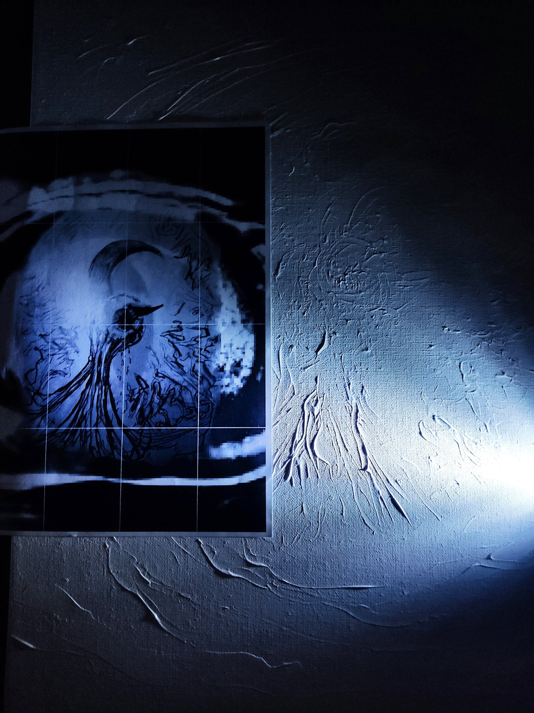 Raw dark art by Emily Yap Design capturing the visceral, abstract anatomy of a haunting eye