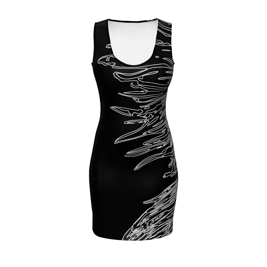Black Feather Bodycon dress