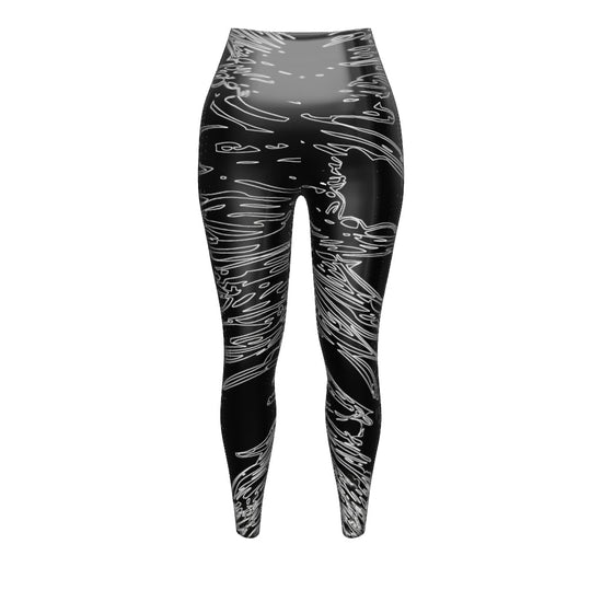 Black Feather Yoga Leggings
